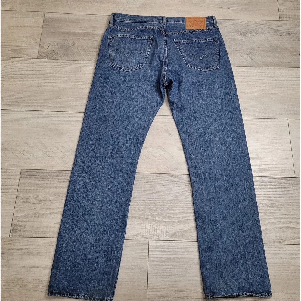 Levi's Premium 501 Original Fit XX Jeans Mens 35x32 Big E Medium Wash Button Fly